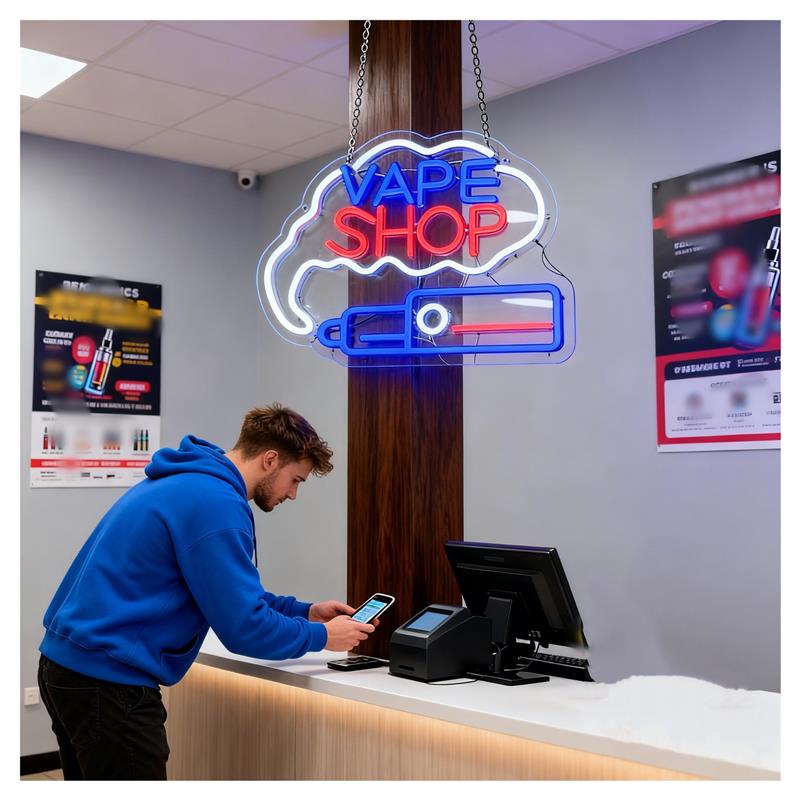 Неоновая вывеска для магазина  – обзор и цена Vaping Shop
